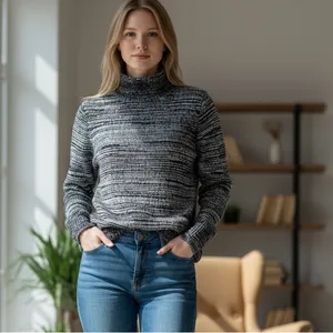 NWT J.CREW Space Dye Turtleneck Wool  Sweater Small thumbnail 2