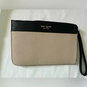 Kate Spade Elegant Black and Cream Clutch thumbnail 1