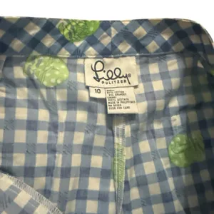 Lilly Pulitzer Blue Cotton Capri Hermit Crab Gingham Check Pants White Lbl 10 thumbnail 10
