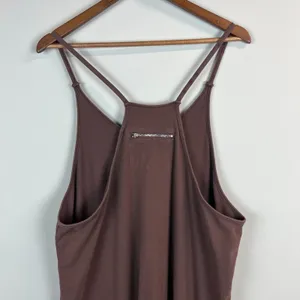 Automet Harem Jumpsuit Womens Large Brown One Piece Slouchy Cotton‎ Comfort L thumbnail 6