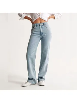 Abercrombie & Fitch The 90s Relaxed Jean High Rise Plus Size Denim Long thumbnail 2