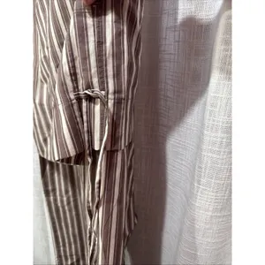 Tribe Kelley GRAYTon Tank Wide Leg Pant Summer Set Mocha Stripe cotton W XL thumbnail 7