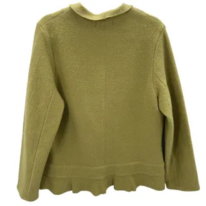 Mercer & Madison Citron Green Wool Ruffle Collar Button Front‎ Jacket Blazer 1X thumbnail 2
