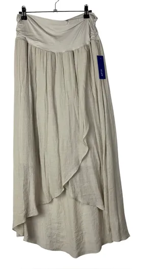 Apt. 9 Tan Asymmetrical Wrap Maxi Skirt L thumbnail 1