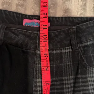 Edikted Two Tone Plaid Black Jeans Women Medium Straight Leg High Rise Grunge thumbnail 5