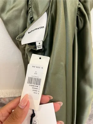 NWT Reformation Casette Silk Maxi Dress Green Size 8 thumbnail 6