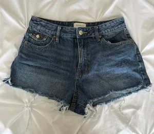 PacSun Women's Dark Blue high rise festival shorts thumbnail 1