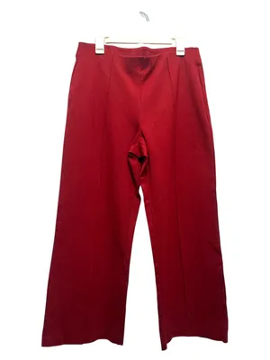 Rafaella Comfort Red Front Seam Pull On Pants 16 Stretch Pintuck Trouser thumbnail 2