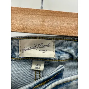 Universal Thread Jeans Womens 4/27 Light Wash High Rise Slim Straight Blue Denim thumbnail 5