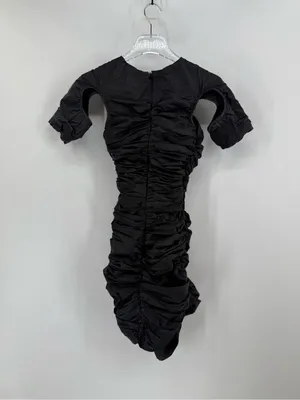 House of CB ALCEA Black Vegan Leather Cut Out Sleeve Dress Size xs thumbnail 3