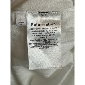 Reformation Parvati Dress Womens Large White Tiered Organic Cotton Maxi Summer thumbnail 6