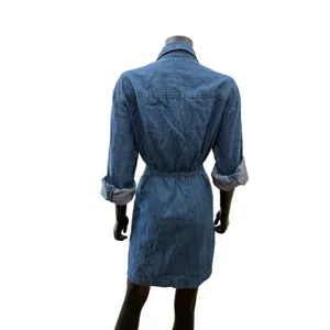 Madewell Denim Shirt Dress Women 4 Blue Cotton Cinched Waist Long Sleeve thumbnail 3