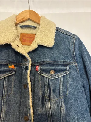 Levi's Sherpa Trucker Denim Jacket Blue Size Small thumbnail 3