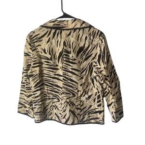 Brandon Thomas Y2k Women's Size Medium Linen Blend‎ Animal Print Retro Blazer thumbnail 6