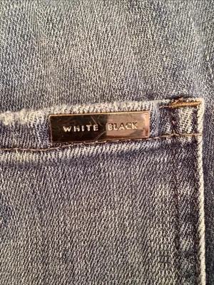 White House Black Market Light Blue Straight-Leg Jeans with Floral Embroidery thumbnail 3