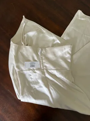 Women’s one shoulder petal and pup white dress nwt thumbnail 6