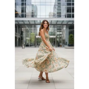 Free People Green Dress Size XL - 100% Cotton Made in India NWT thumbnail 2
