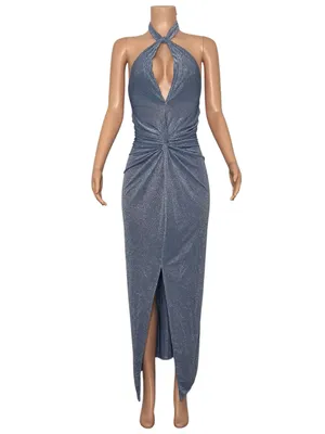 BAOBAB Linus Halter Maxi Dress, Starry Blue, Medium Blue Size XS thumbnail 3