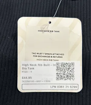 Fabletics High Neck Rib Tank Black thumbnail 2