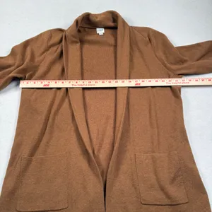 J Crew Chelsea Sweater Blazer Womens Large Brown Cardigan Cotton BA866 thumbnail 5