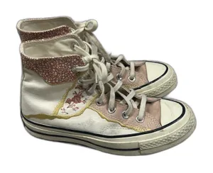 Converse Chuck Shoes Womens 5.5 70s Egret Golden Repair High Top Floral Sneakers thumbnail 1