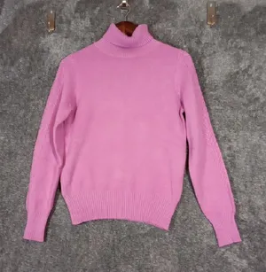 &MERCI pink Mock Neck Long Sleeve Viscose Blend Pull Over Sweater Sz M thumbnail 1