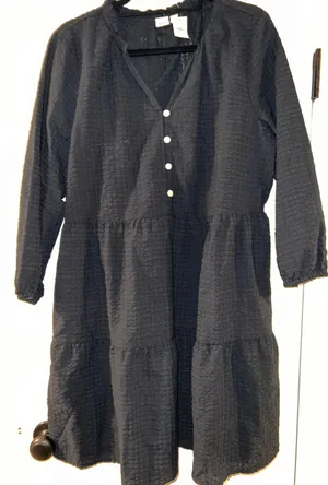 Gap Women’s Tiered Poplin Puff Sleeve Mini Dress thumbnail 1