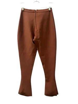 House of CB Tan Thick Knit High Rise Pintuck Flare Dress Pants Size Medium thumbnail 2