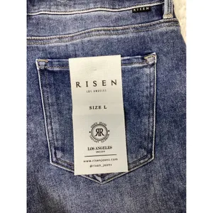 Risen Jeans Cuffed Mid Rise Denim Shorts Medium Wash RDS6459 Size L NWT thumbnail 8