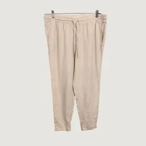HM LOGG Womens 100% Linen Drawstring Tapered Pants Beige Size 12 0690936 1 thumbnail 6