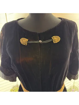 Vintage Victorian blouse crushed velvet brown Vamp whimsigoth cosplay Ren Fair thumbnail 6