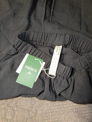 HALARA Black Elastic Waist Wide-Leg Pants thumbnail 2