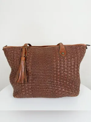 Patricia Nash Viotti Tote Woven Leather thumbnail 2