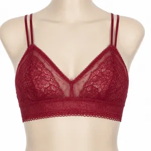 Victoria's Secret Bralette Sz L Bra Unlined Lace Detail Wireless Pink Adjustable thumbnail 1