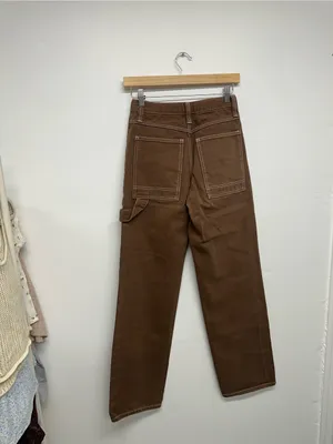 Brandy Melville John Galt Brown Carpenter Pants - Size S - Adjustable Waist thumbnail 10