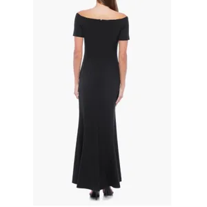 Marina Black Off Shoulder Mermaid Trumpet Gown Short Sleeve Medium Formal thumbnail 2