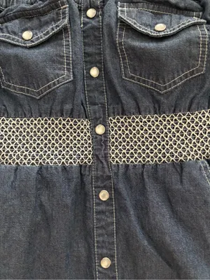 American Rag Strapless Denim Button-Front Dress in Blue thumbnail 3