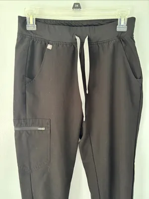 FIGS Zamora Jogger Scrub Pants Black Technical Collection XS Healthcare Nurse thumbnail 3