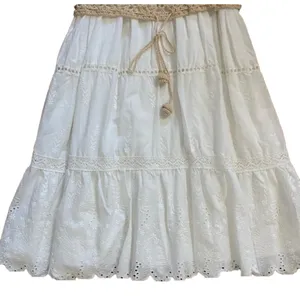 ANTHROPOLOGIE Beckett Crochet Beige Sleeveless Eyelet Midi Dress thumbnail 6