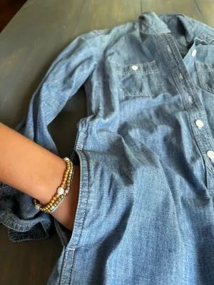 J.Crew blue denim shirt dress in a PXS thumbnail 5