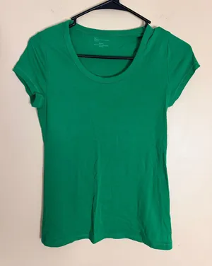 Women’s Scoop Neck Green Tee by thumbnail 1