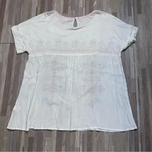 Westbound White Blouse with Multicolor Embroidery NWT Women’s XL thumbnail 9
