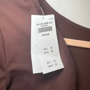 Abercrombie & Fitch Womens Long Sleeve Deep Open Back Bodysuit Brown Medium NWT‎ thumbnail 2