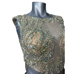 Jasz Couture Dress Taupe Size 4 Prom Dress Cut Out Sequins Sheer Gown Formal thumbnail 5