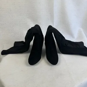 Zigisoho Black Suede Over The Knee Wedge Boots‎ Womens 6 Streetwear thumbnail 6