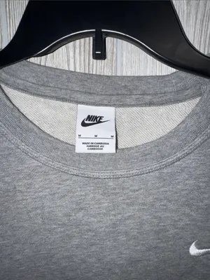 Nike Gray Crewneck Sweatshirt with White Swoosh thumbnail 2