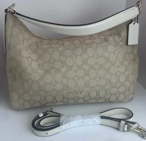 Coach Celeste Signature Jacquard Hobo Bag Light Khaki White Like New thumbnail 1