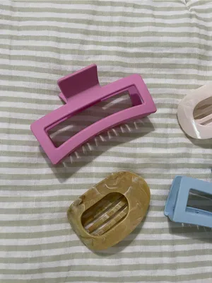 Large Claw Hair Clips and Flat Round Hair Clips Bundle Variety Pack thumbnail 2
