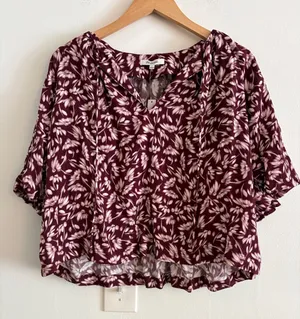 Madewell Bubble Sleeve Top in Floral #NS434 Womens Size 6 NWT thumbnail 1