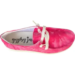 Womens Gypsy Jazz Hot Pink Streak Print Slip On Lace Shoes Sneakers - Sz 6.5 thumbnail 2